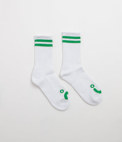 Polar Happy Sad Socks - White / Green
