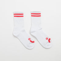 Polar Happy Sad Socks - White / Red thumbnail