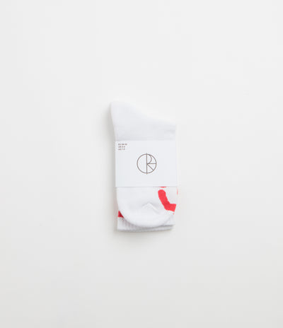 Polar Happy Sad Socks - White / Red