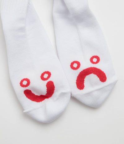Polar Happy Sad Socks - White / Red
