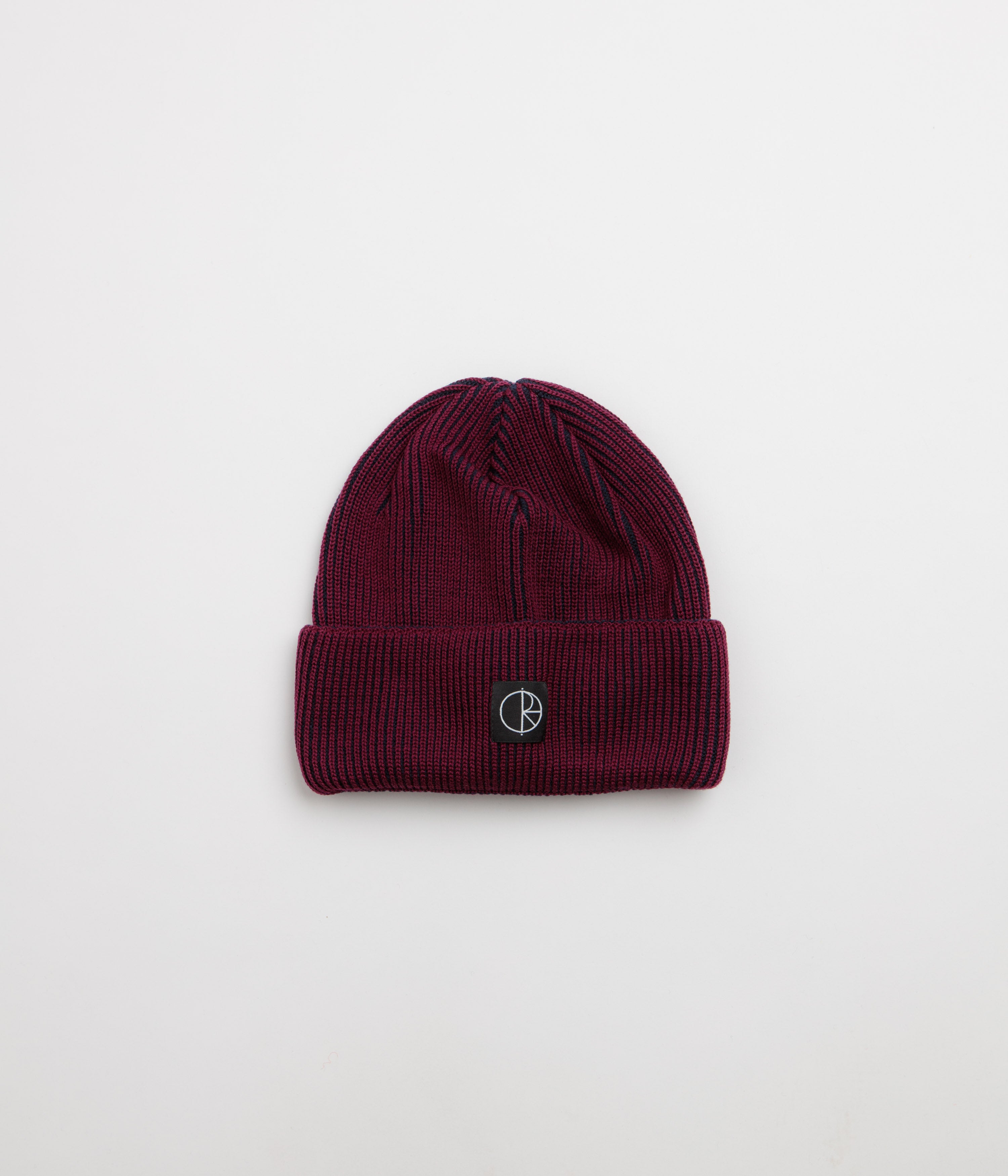 Polar Merino Lines Beanie - Wine / Navy