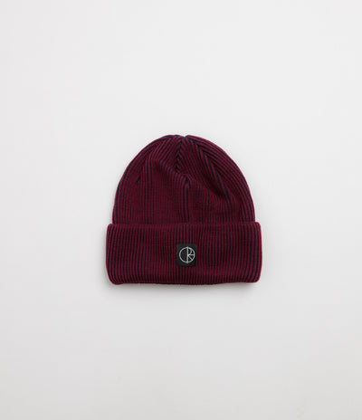 Polar Merino Lines Beanie - Wine / Navy