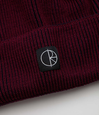 Polar Merino Lines Beanie - Wine / Navy
