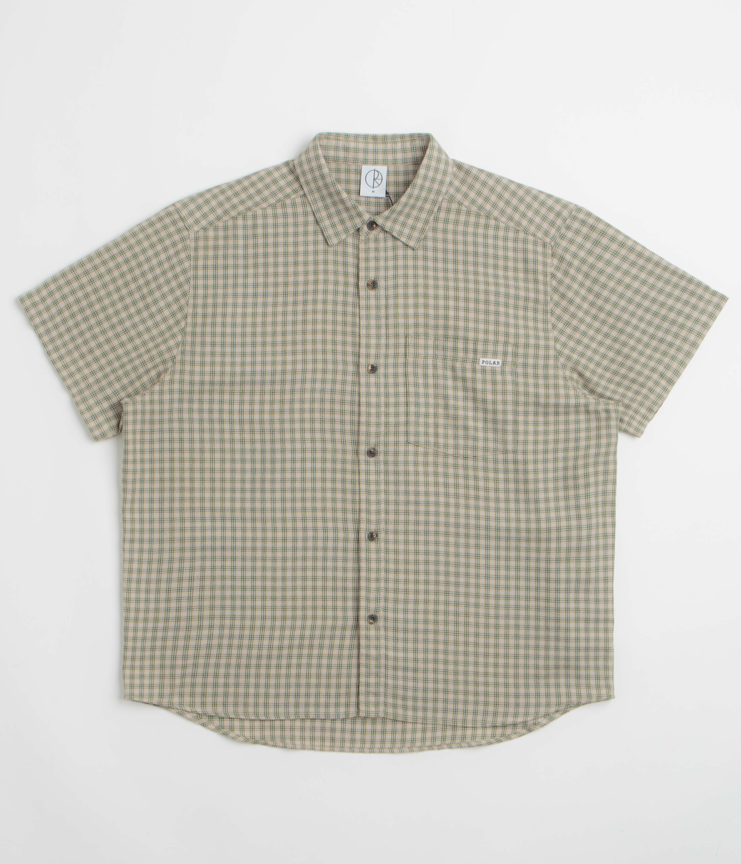 Polar Mitchell Short Sleeve Shirt - Beige / Green