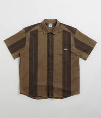 Polar Mitchell Short Sleeve Shirt in Brown Block Stripe