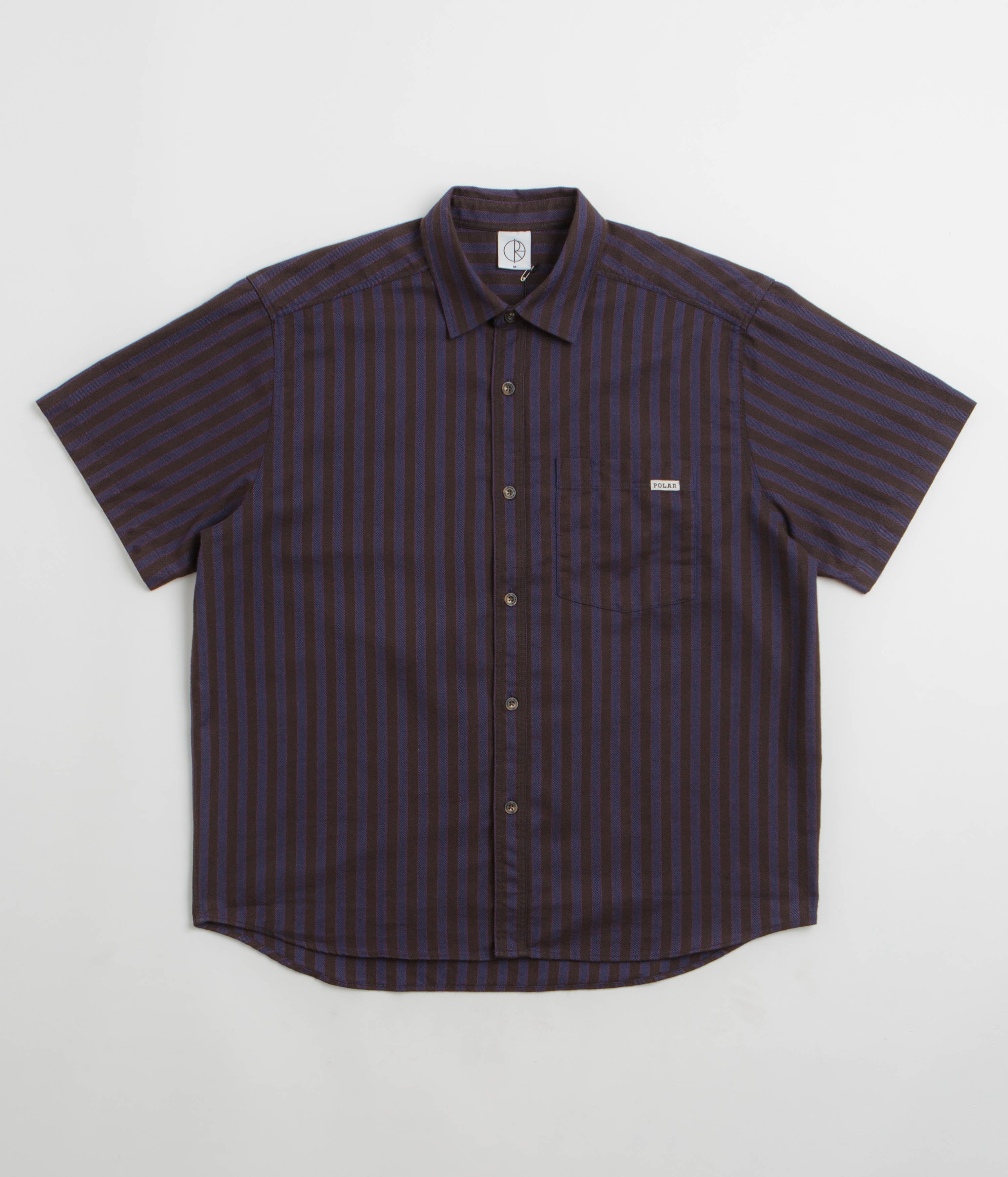 Polar Mitchell Short Sleeve Shirt in Purple and Chocolate