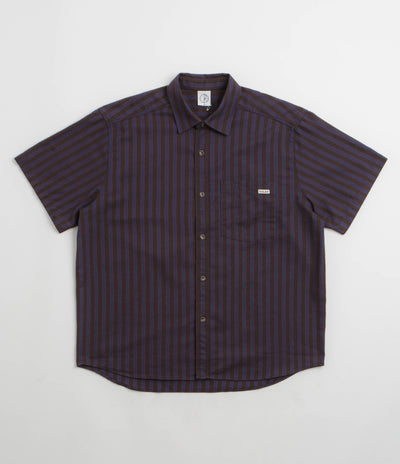 Polar Mitchell Short Sleeve Shirt in Purple and Chocolate