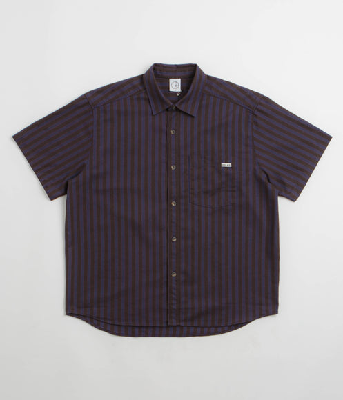 Polar Mitchell Short Sleeve Shirt - Purple / Chocolate