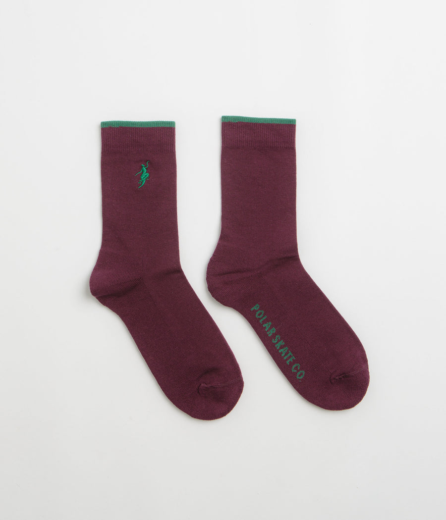 Polar No Complies Forever Socks - Bordeaux / Green