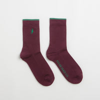 Polar No Complies Forever Socks in Bordeaux and Green thumbnail