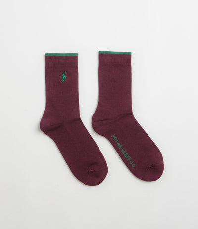 Polar No Complies Forever Socks in Bordeaux and Green