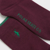 Polar No Complies Forever Socks in Bordeaux and Green thumbnail