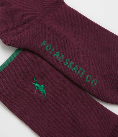 Polar No Complies Forever Socks in Bordeaux and Green