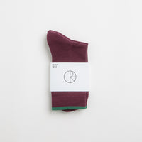 Polar No Complies Forever Socks in Bordeaux and Green thumbnail