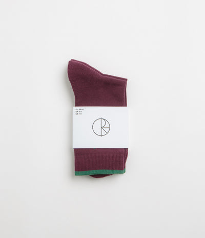 Polar No Complies Forever Socks in Bordeaux and Green