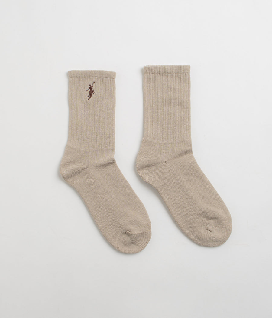 Polar No Comply Socks in Sand and Brown