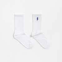 Polar No Comply Socks in White and Dark Blue thumbnail