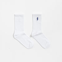Polar No Comply Socks - White / Dark Blue thumbnail