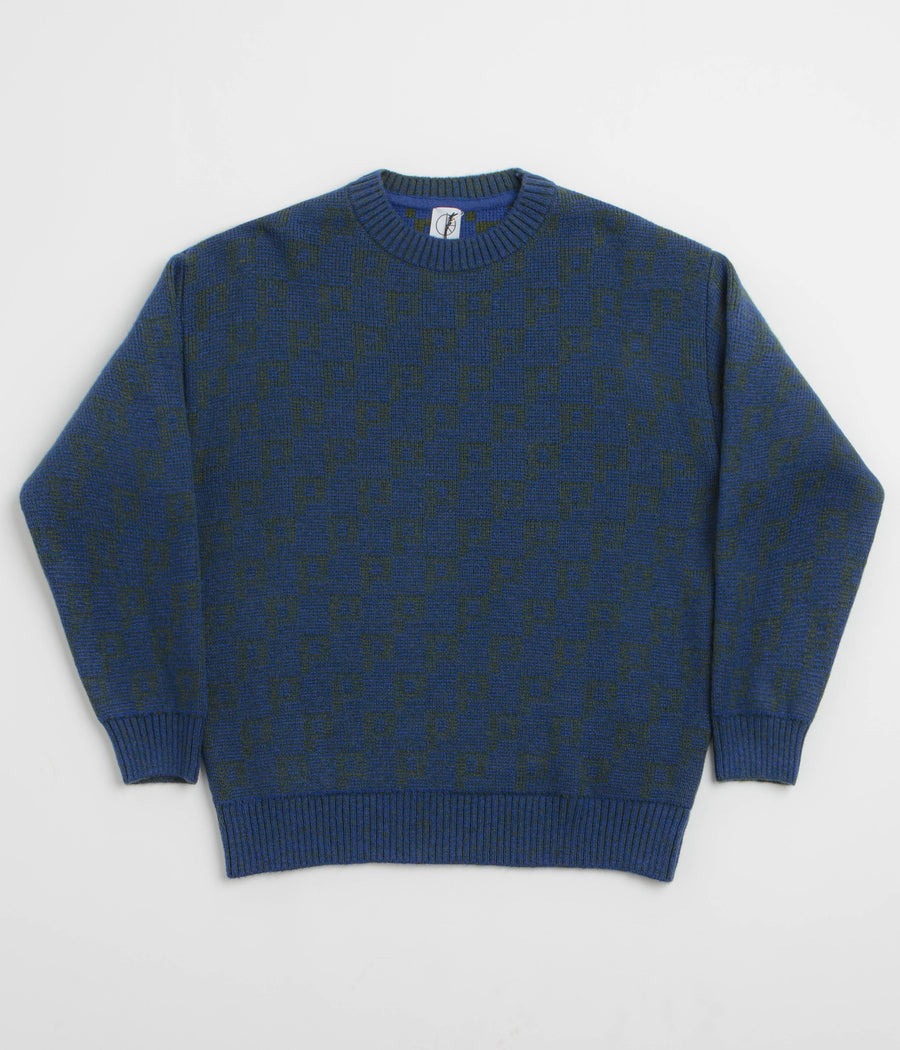 Polar P Pattern George Sweatshirt in Blue and Green