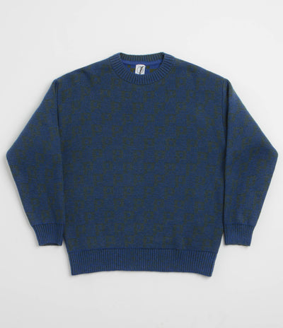Polar P Pattern George Sweatshirt in Blue and Green