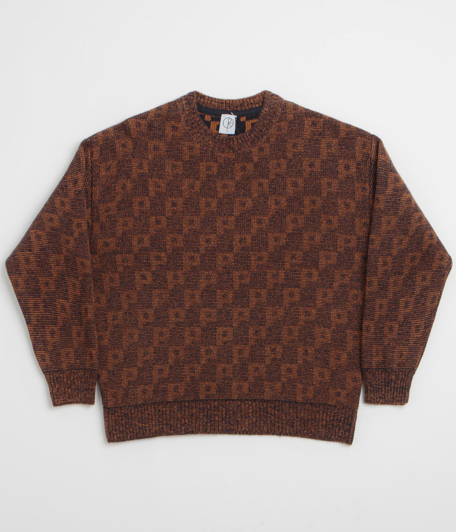 Polar P Pattern George Sweatshirt in Navy and Orange
