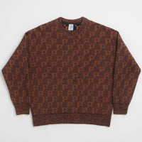 Polar P Pattern George Sweatshirt in Navy and Orange thumbnail
