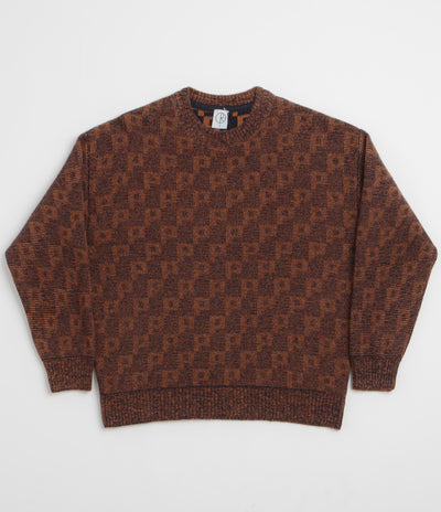 Polar P Pattern George Sweatshirt in Navy and Orange