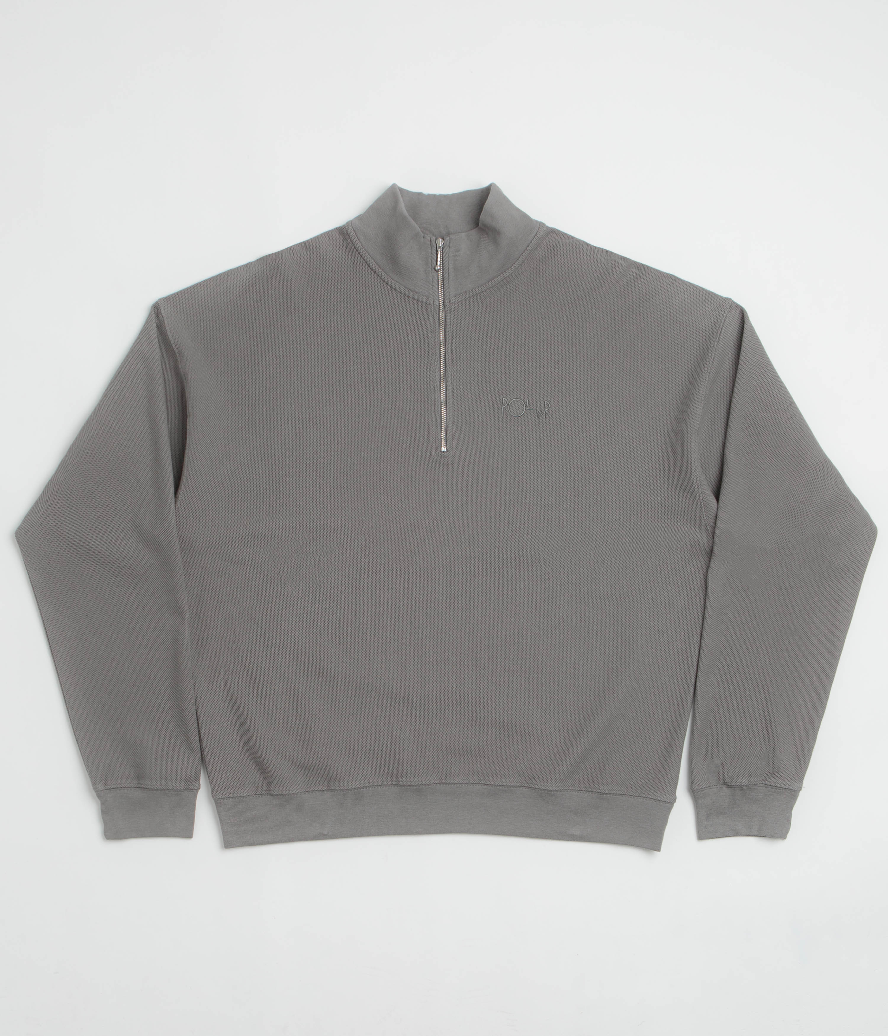 Polar Pique Half Zip Shirt in Grey