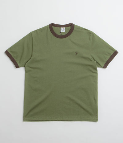 Polar Ringer T-Shirt in Army Green and Brown
