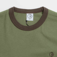 Polar Ringer T-Shirt in Army Green and Brown thumbnail