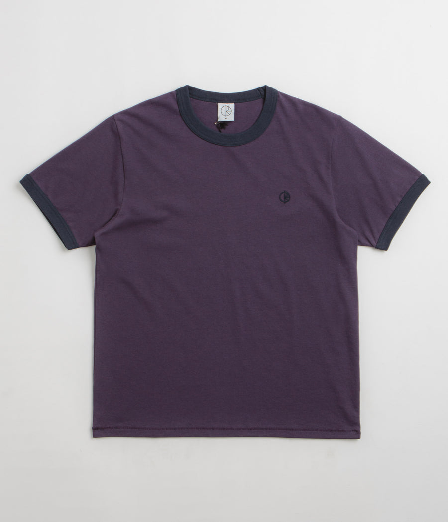 Polar Ringer T-Shirt in Dark Violet and Navy