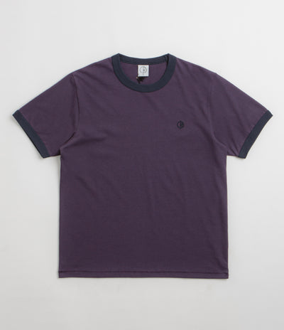 Polar Ringer T-Shirt in Dark Violet and Navy