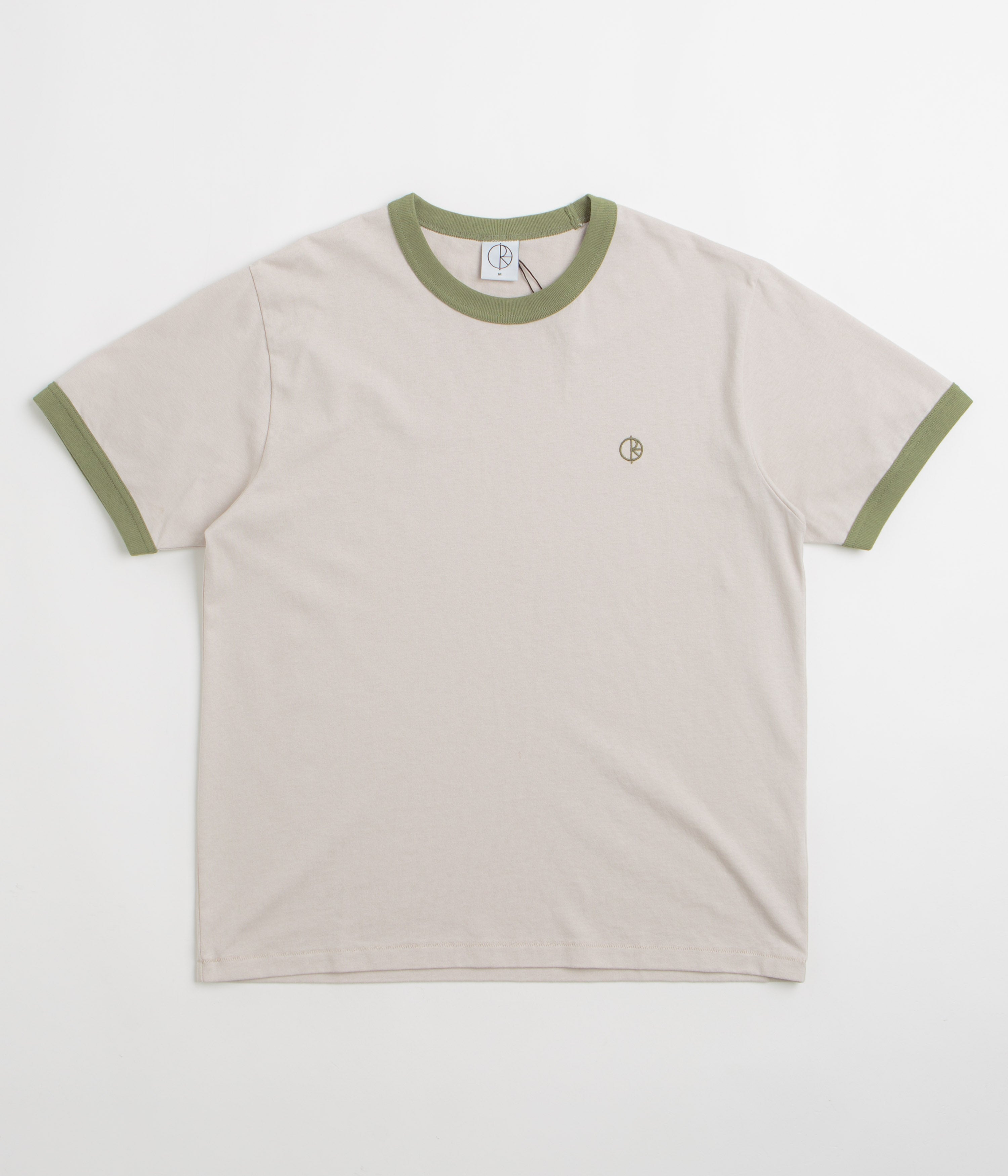 Polar Ringer T-Shirt - Pale Taupe / Army Green