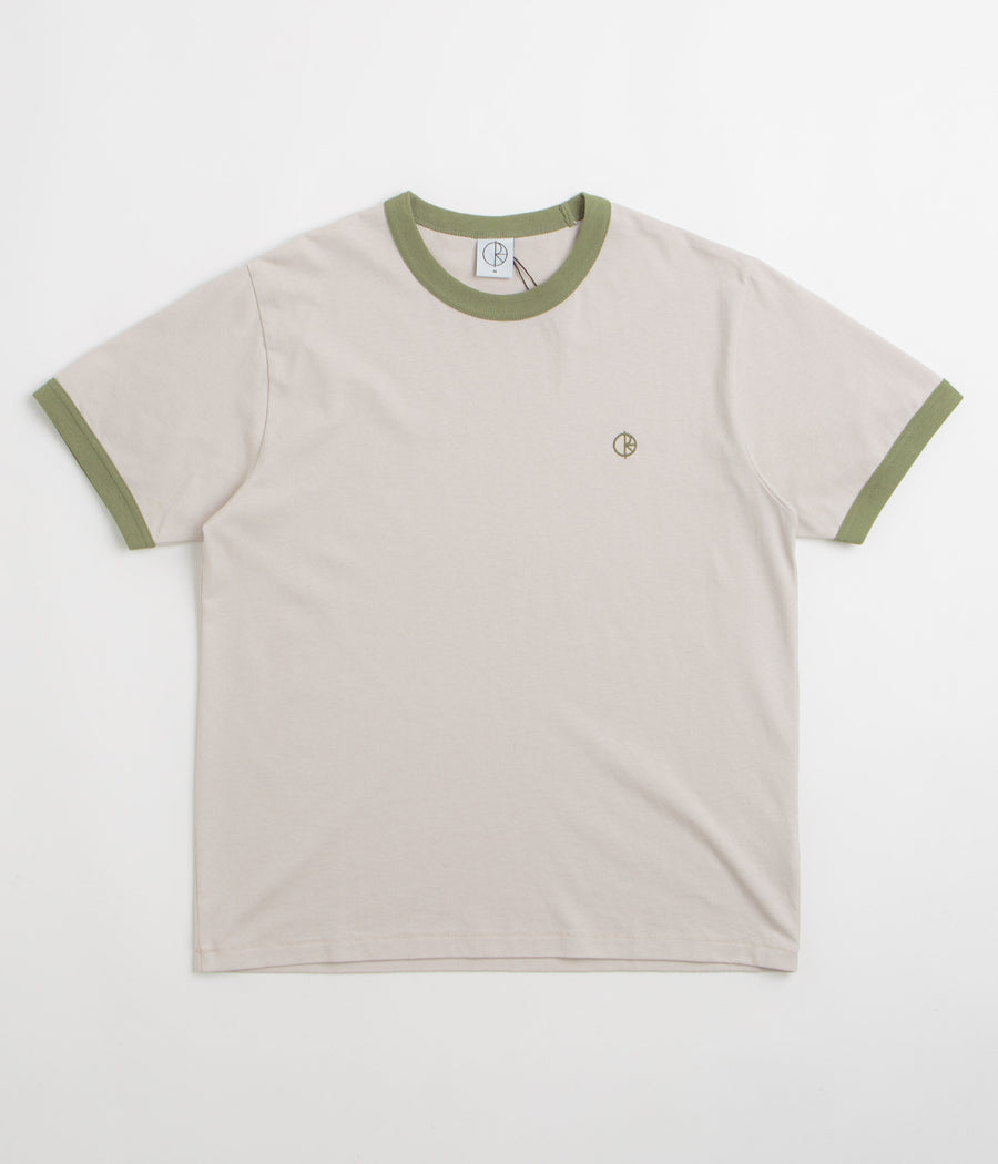 Polar Ringer T-Shirt - Pale Taupe / Army Green