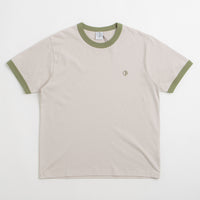 Polar Ringer T-Shirt - Pale Taupe / Army Green thumbnail