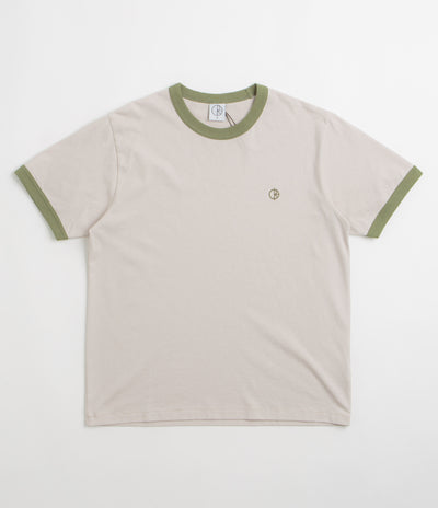 Polar Ringer T-Shirt - Pale Taupe / Army Green