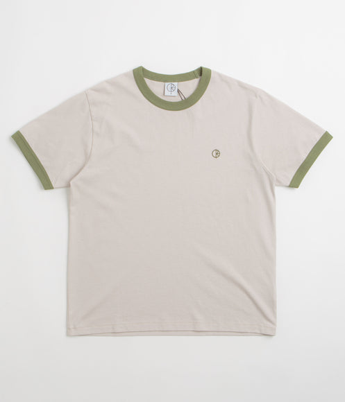 Polar Ringer T-Shirt - Pale Taupe / Army Green