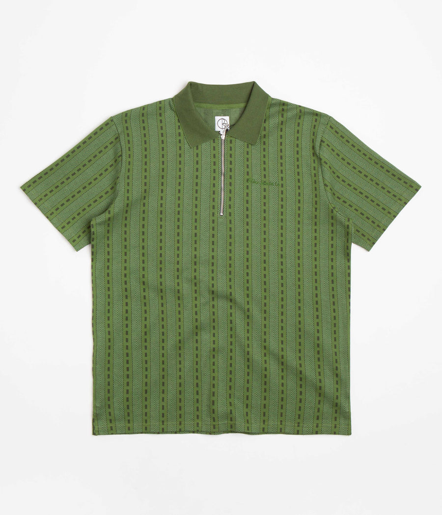Polar Road Zip Polo Shirt - Dark Green