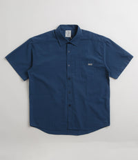 Polar Seersucker Mitchell Shirt in Grey Blue