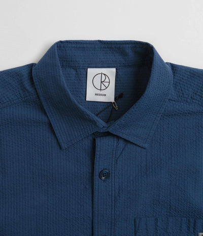 Polar Seersucker Mitchell Shirt in Grey Blue