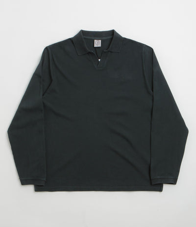 Polar Serge Long Sleeve Polo Shirt in Black