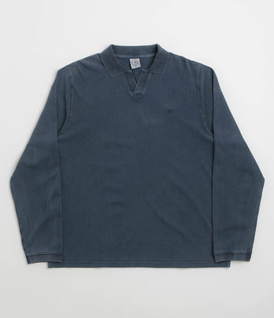 Polar Serge Long Sleeve Polo Shirt in Blue