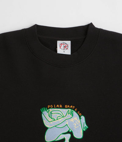Polar Shy Bow Dave Crewneck Sweatshirt in Black