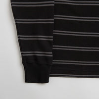 Polar Stripe Long Sleeve Polo Shirt - Black thumbnail