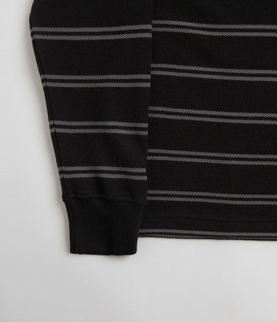 Polar Stripe Long Sleeve Polo Shirt - Black