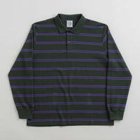 Polar Stripe Long Sleeve Polo Shirt - Dark Teal thumbnail