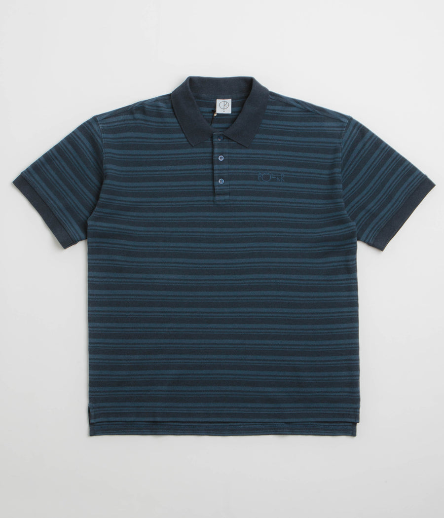Polar Stripe Surf Polo Shirt in Neptune Blue