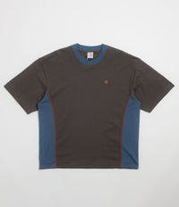 Polar Surf Panel T-Shirt in Dirty Black and Grey Blue