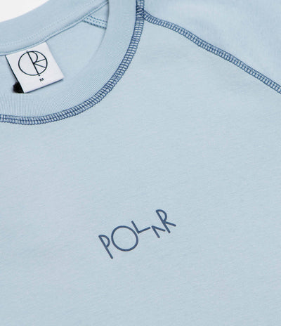 Polar Womens Script Logo Baby T-Shirt - Light Blue / Dark Blue