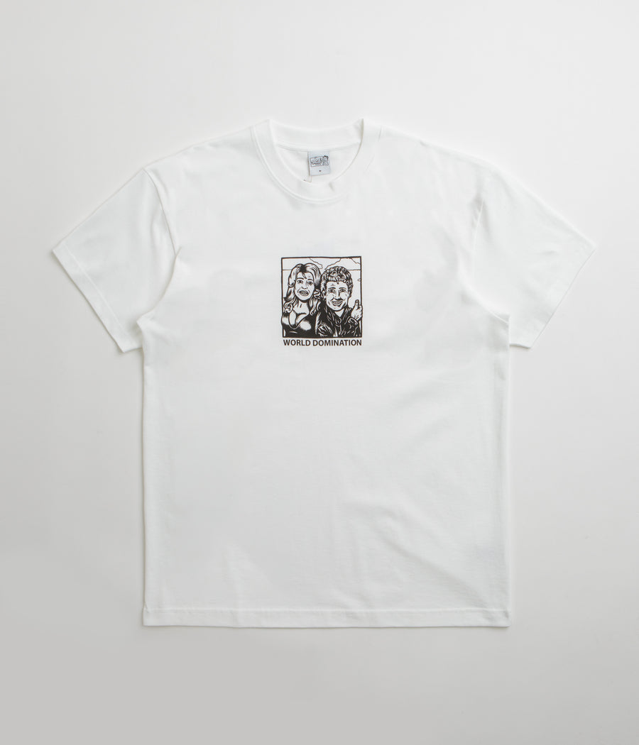 Polar World Domination T-Shirt in White and Black / White